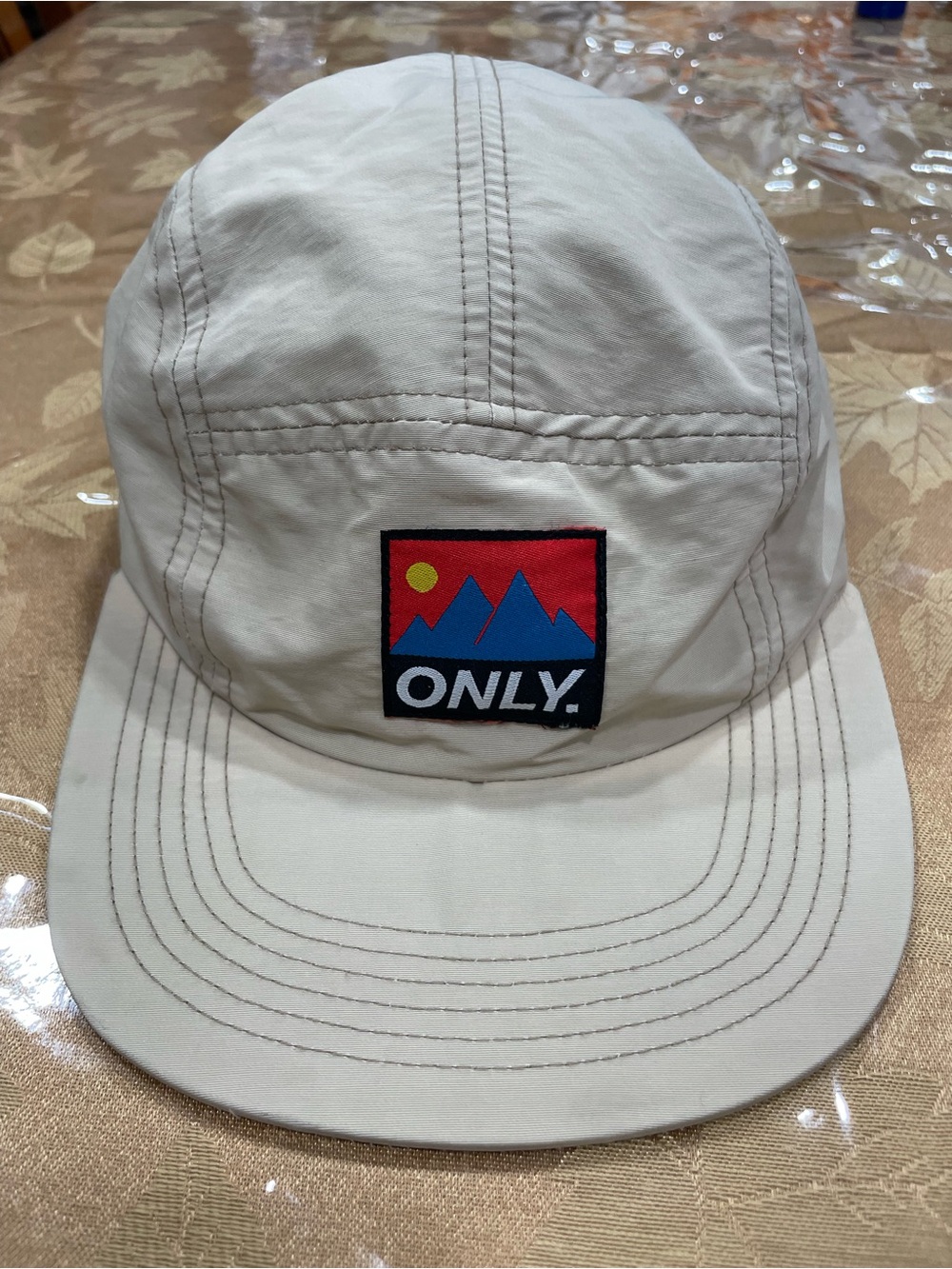 ONLY Cream Cap with Colorful Mountain Patch